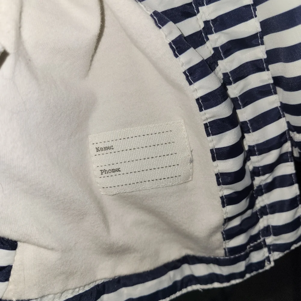 Zara Baby‎ Navy White Striped Hooded Windbreaker Jacket 12-18 Months Nautical